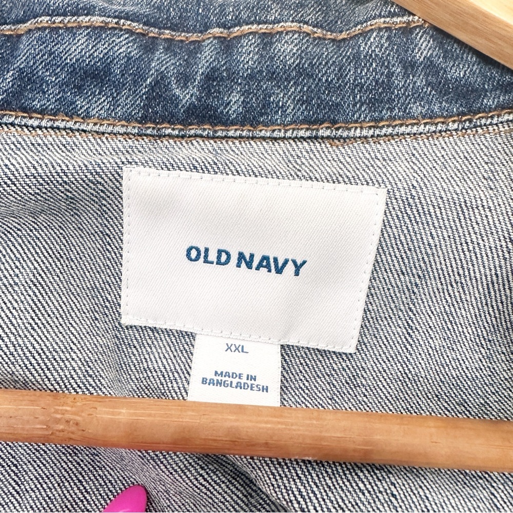 Old Navy Classic Denim Jacket Medium Wash Blue XXL - Picture 3 of 7